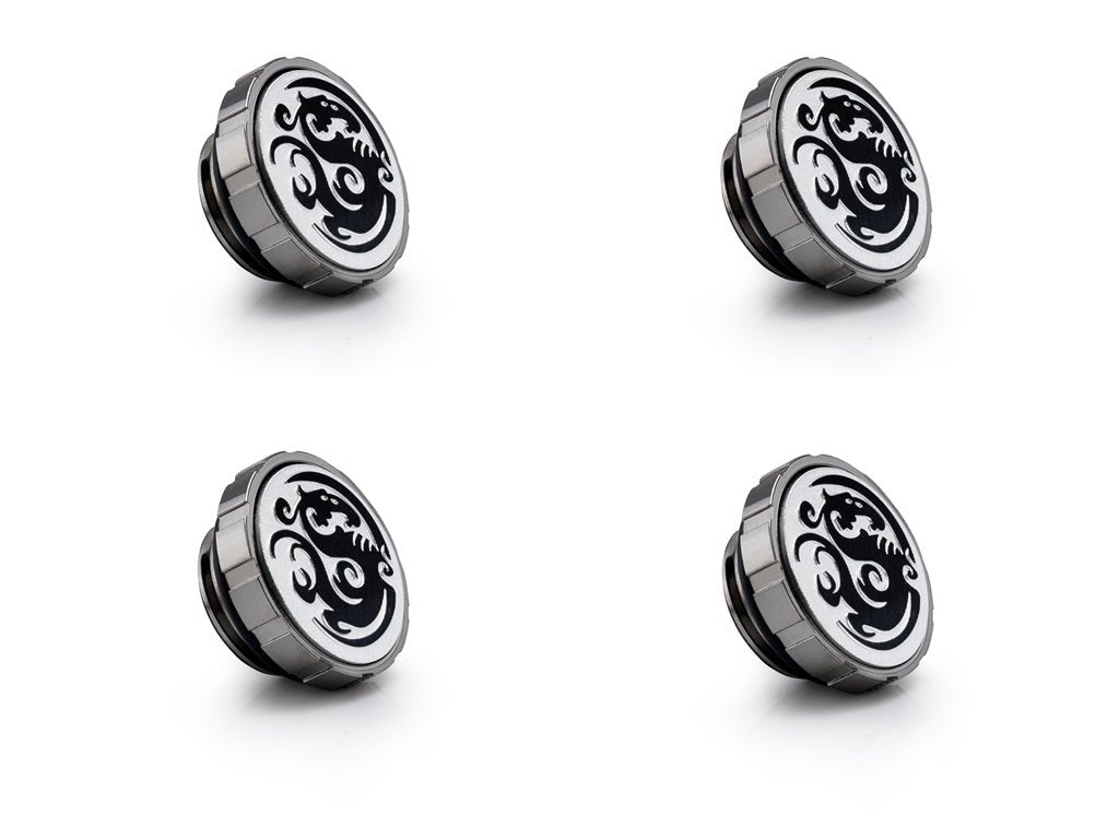 Bitspower Artemis Black Sparkle Stop Fitting with Magnetic Logo (4 PCS)