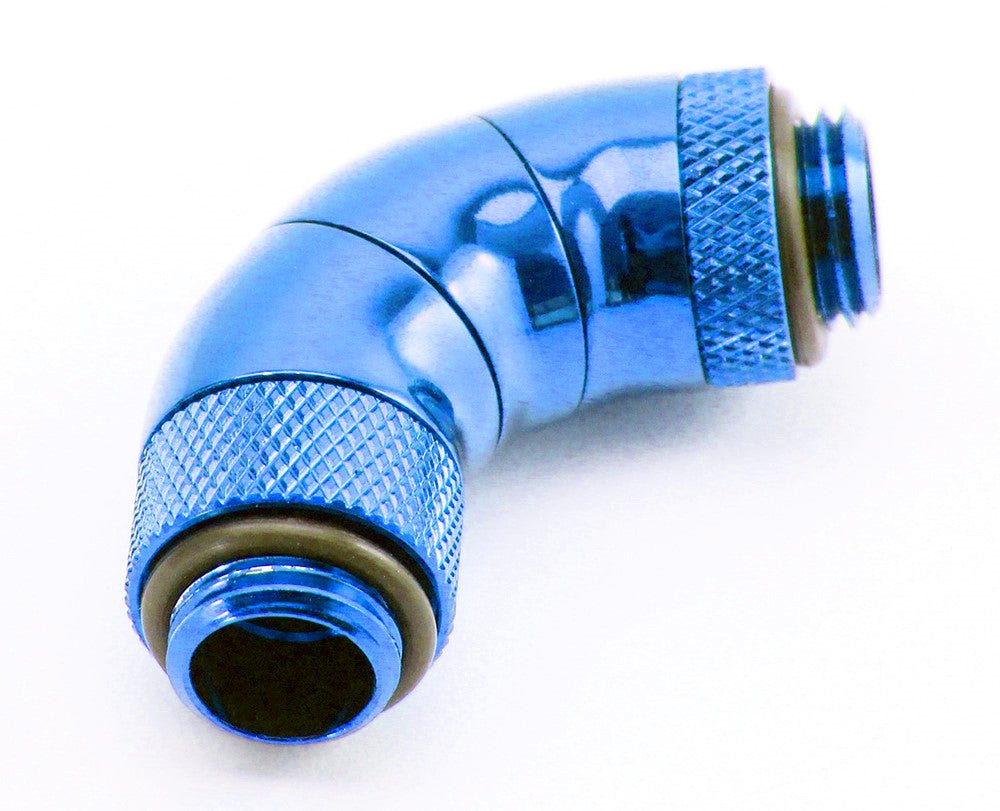 Bitspower G 1/4" Royal Blue Triple Quad 90 Degree G 1/4" Extender