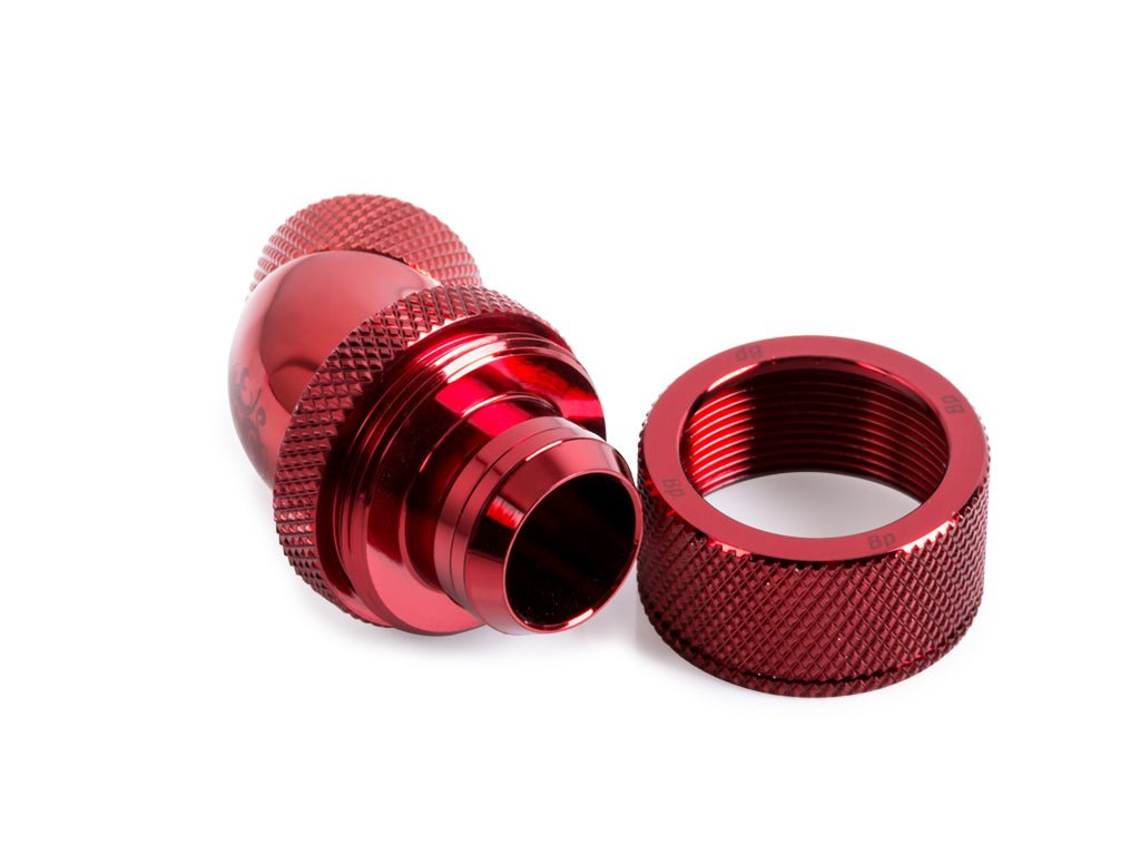 Bitspower G1/4" Deep Blood Red Triple Rotary 90-Degree Compression Fitting CC5 Ultimate - Thumbnail 3