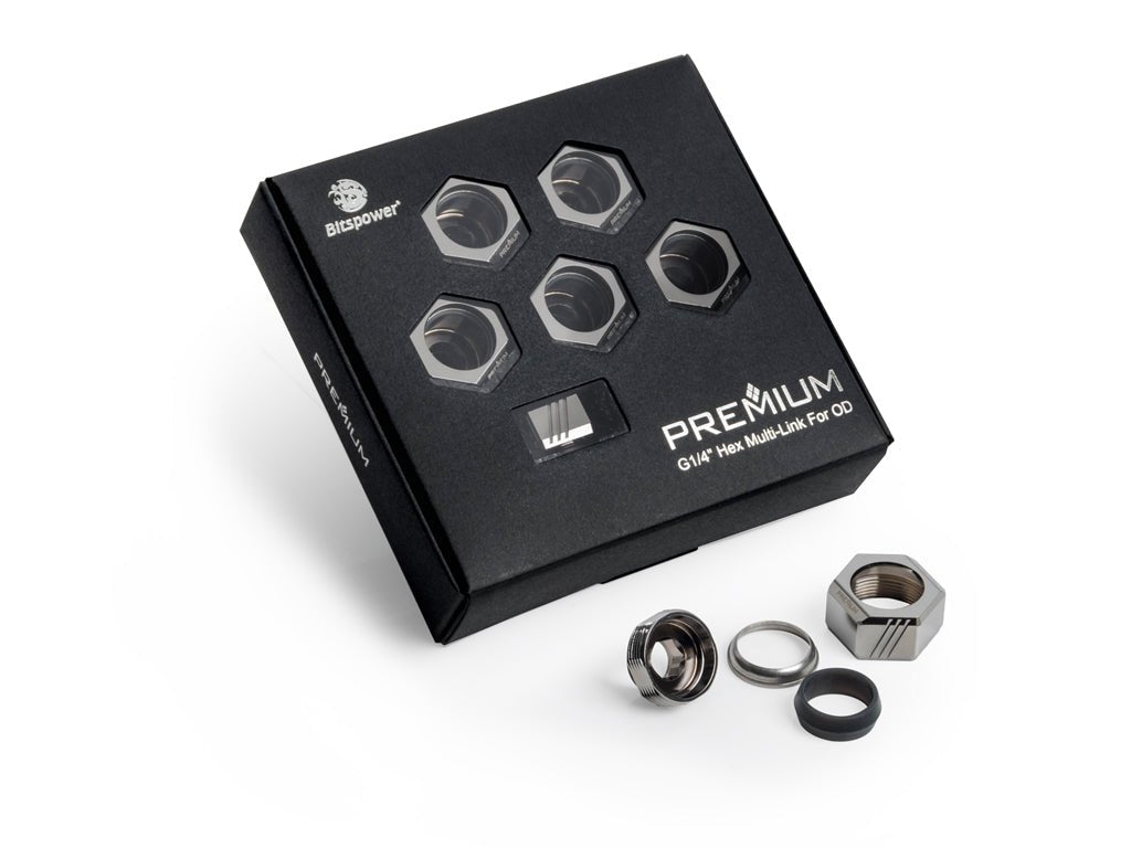 Bitspower Premium G1/4" Hex Multi-Link For OD 16MM 6 Pack - Thumbnail 3
