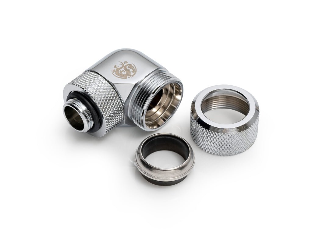 Bitspower Silver Shining Advanced Rotary G1/4" 90-Degree Multi-Link Adapter For OD 14MM - Thumbnail 4