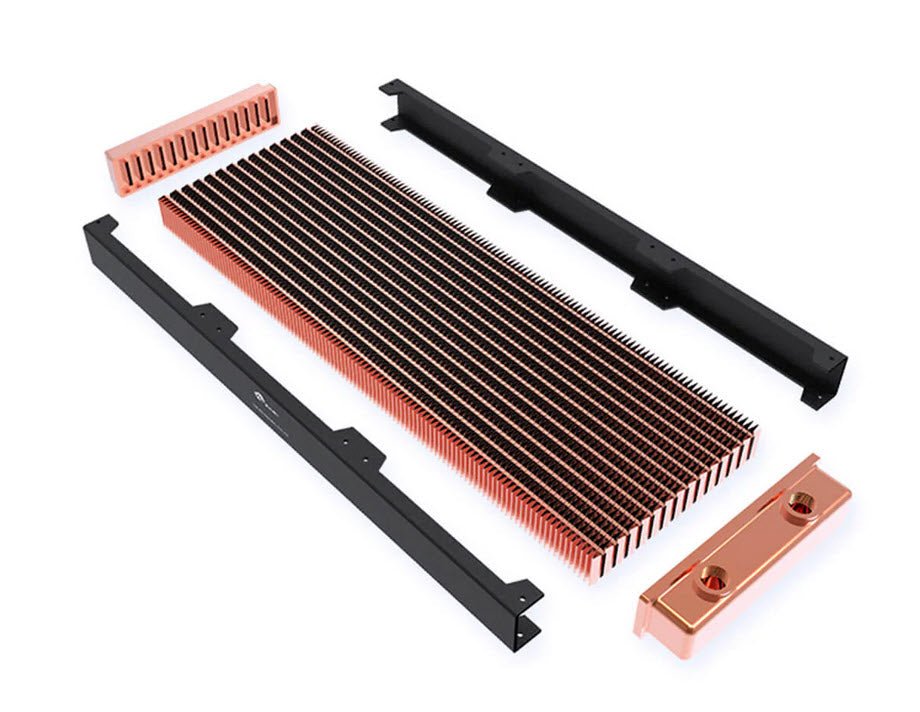 Bykski 360mm x 30mm RC Series Radiator, 120mm x 3, Triple Fan - Black - Thumbnail 2