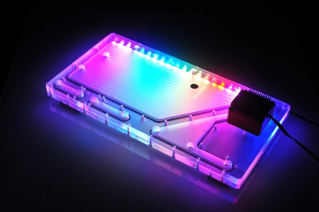 Bykski Distro Plate - Phanteks Enthoo Elite - PMMA w/ 5v Addressable RGB (RBW)