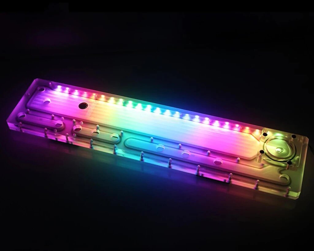 Bykski Distro Plate - TT Core P5 - PMMA w/ 5v Addressable RGB (RBW)