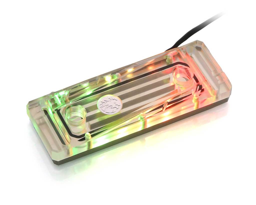 Bykski Dual Channel Memory Water Block - PMMA w/ 5v Addressable RGB (RBW) - Thumbnail 2