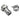 Koolance- Barb Fitting for ID 13mm (1/2in), Stainless Steel, G 1/4 BSPP