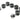 ModMyToys Carbon Fiber Enhanced Compression Fittings, 3/8" x 5/8" Six Pack - Black ChromeMMT-CFF-BC-BK-3858-6-D