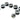 ModMyToys Carbon Fiber Enhanced Compression Fittings, 3/8" x 5/8" Six Pack - ChromeMMT-CFF-CH-BK-3858-6-D