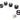 Monsoon Free Center Compression Fittings, 1/2" x 3/4" Six Pack - Matte Black