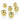Monsoon Free Center Hardline Compression Fittings, 3/8" x 1/2" 6-Pack - Gold 