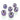 Monsoon Free Center Hardline Compression Fittings, 3/8" x 1/2" 6-Pack - Purple 