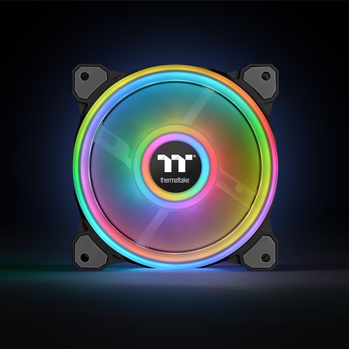 Thermaltake Riing Quad 14 RGB Radiator Fan TT Premium Edition 3 Pack - Black - Thumbnail 4