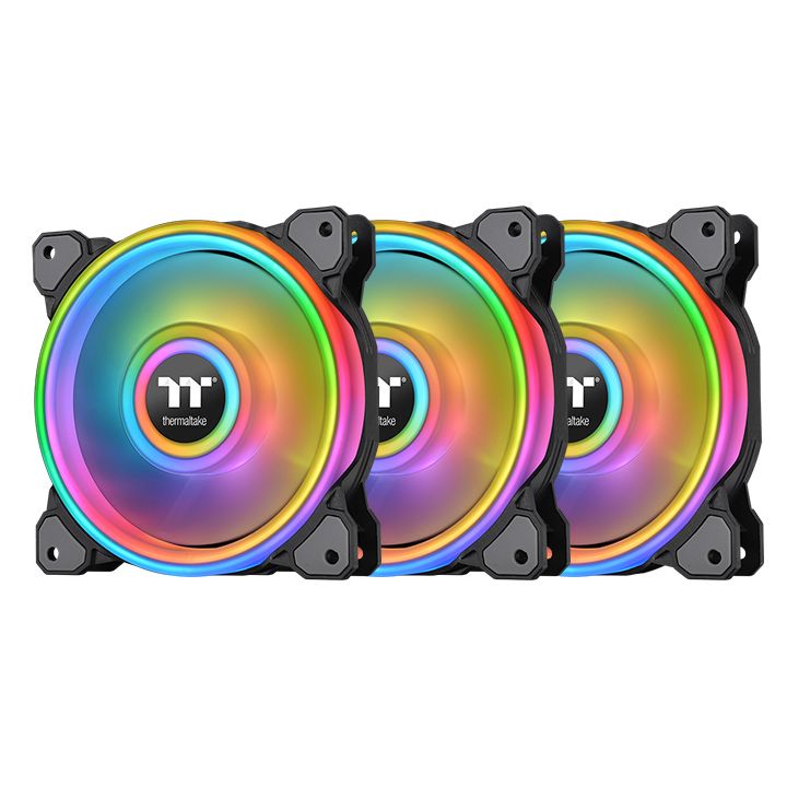 Thermaltake Riing Quad 14 RGB Radiator Fan TT Premium Edition 3 Pack - Black - Thumbnail 3