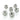 Monsoon Free Center Hardline Compression Fittings, 1/2" x 3/8" 6 Pack - Black Chrome