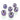 Monsoon Free Center Hardline Compression Fittings, 3/8" x 1/2" 6-Pack - Purple 