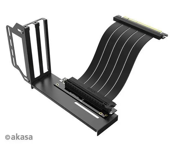 høflighed skab lunken Akasa Riser Black Pro, Vertical GPU Holder + PCIe 3.0 Riser Cable - 20cm