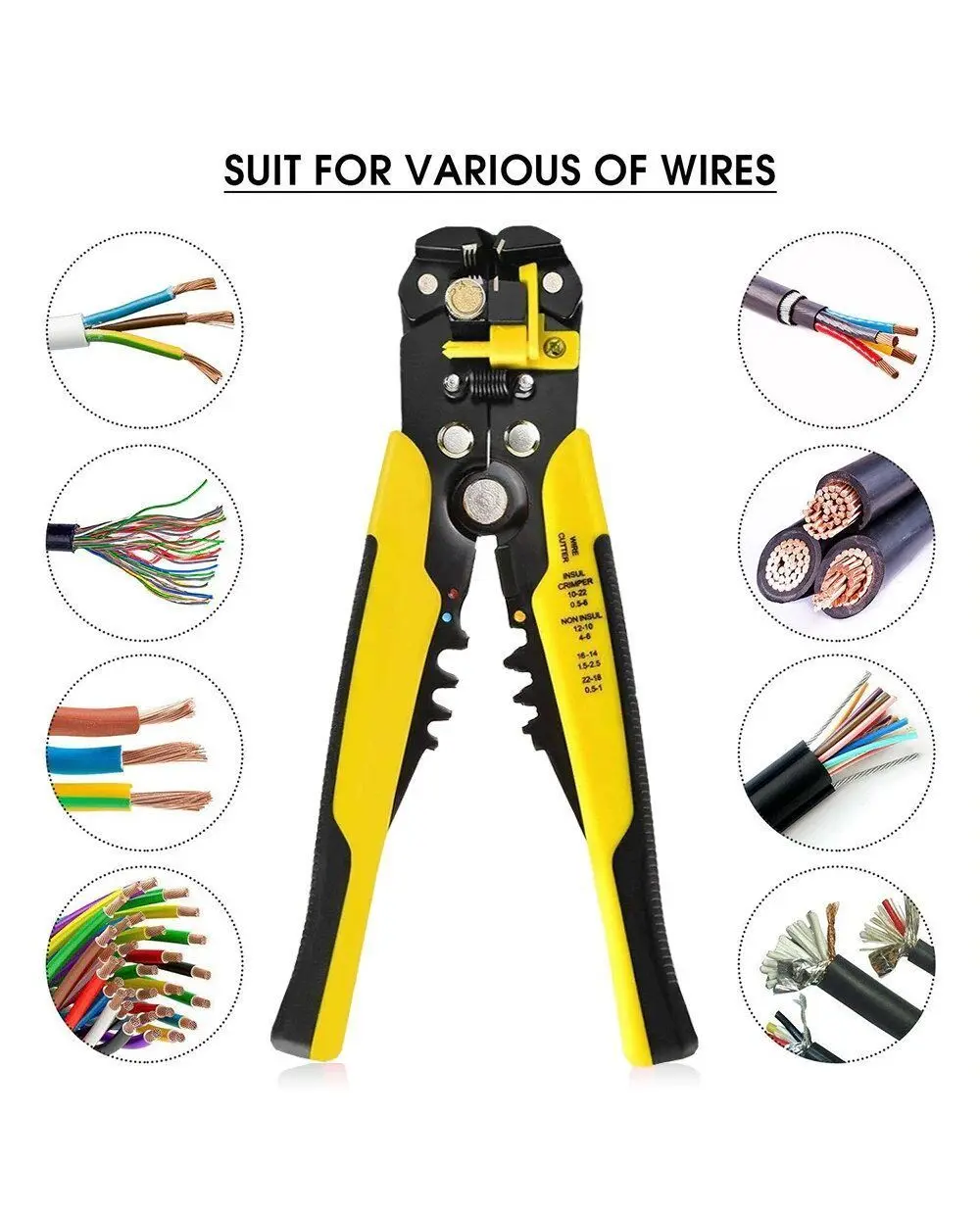 BEST Wire Stripper Crimper Cable Stripping Crimping Decrustation Pliers Tool Kit 