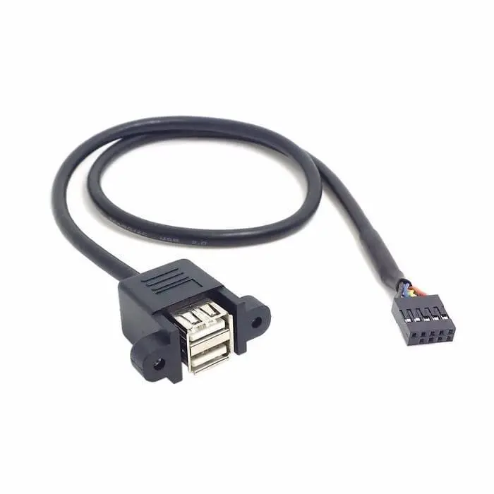 Computer Cables & Connectors 10 Pin Motherboard Female Header to 2 USB 2.0 Female Adapter Cable 50cm USB Cable Length 