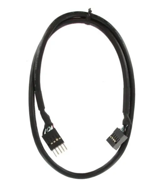 Lysee Data Cables 25cm Dual USB 2.0 A Type Female to Motherboard 9 Pin 9pin Header Cable with Screw Panel Holes 