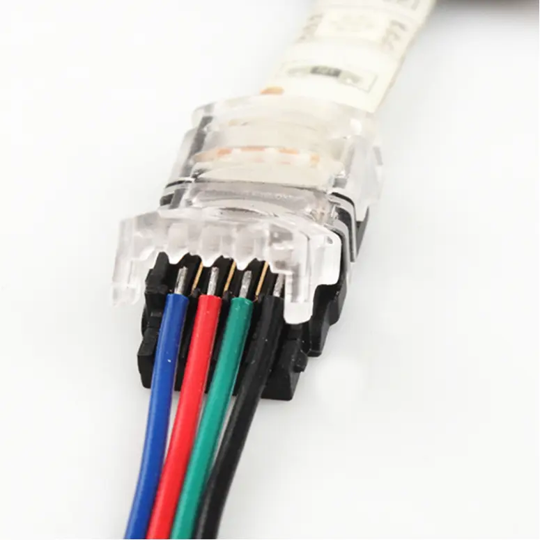 RGB 10mm 4-Pin LED Strip Connector 150mm Wires