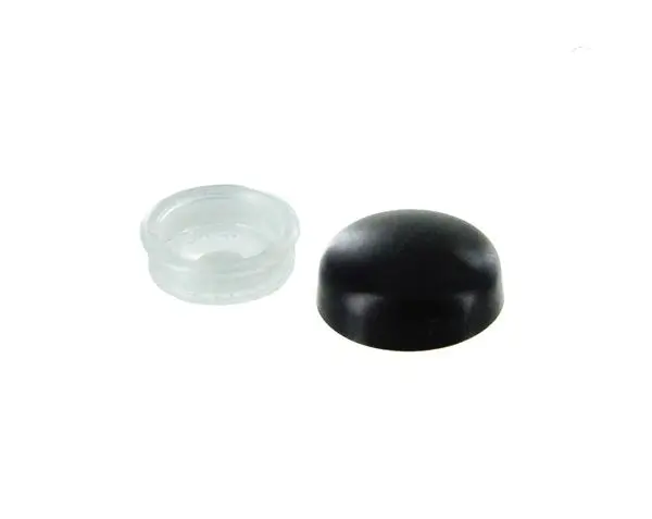 #6 Screw Size Black Polypropylene Screw Covers With Bases 