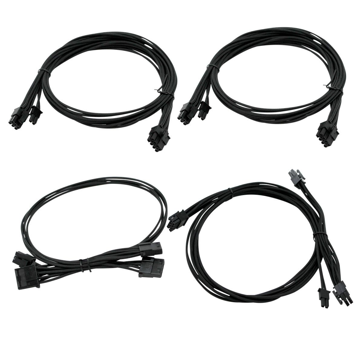 EVGA Black & Orange 550-650 G2/P2/T2 Power Supply Cable Set 100-G2-06KO-B9 Individually Sleeved 